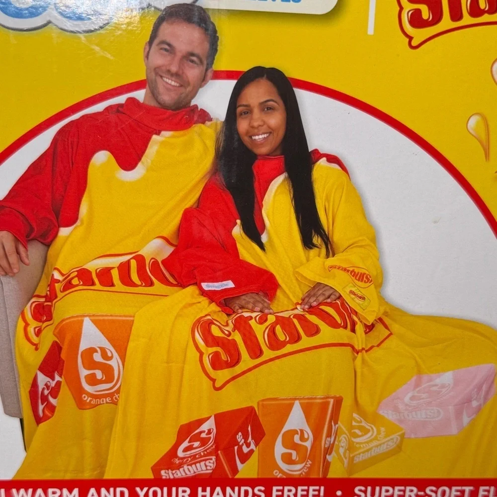 NEW! Snuggie Starburst Super Soft Fleece Blanket With Sleeves 71